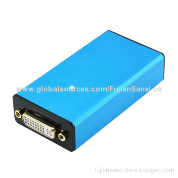 USB2.0 Display DVI Adapter, 1,280 x 1,024P, Supports Up to Six Simultaneous Display